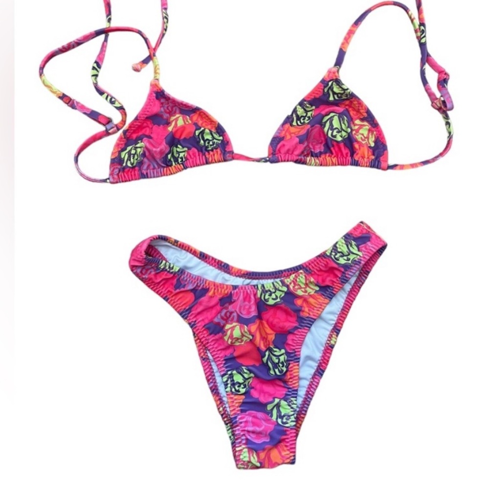 Loleia Delicata Rosa Top and Bottom string bikini